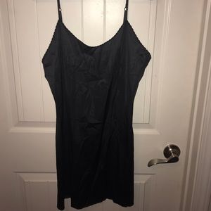 satin black mini dress